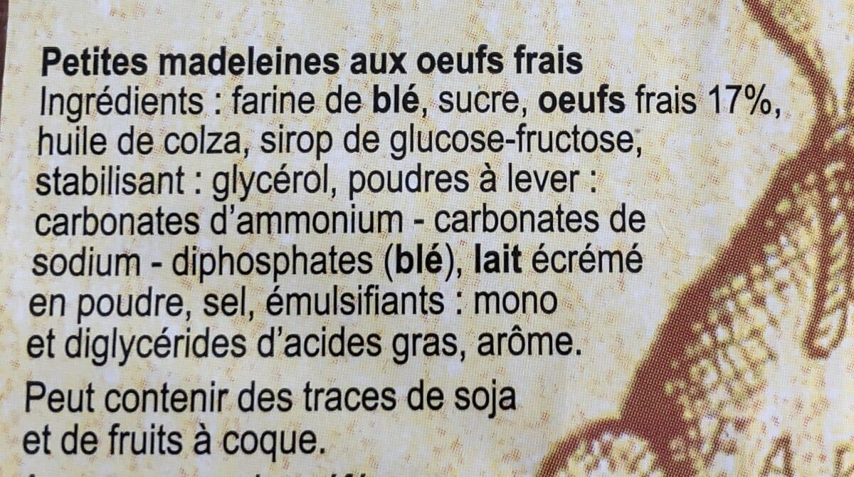 Open Food Facts La petite madeleine aux oeufs frais packshot
