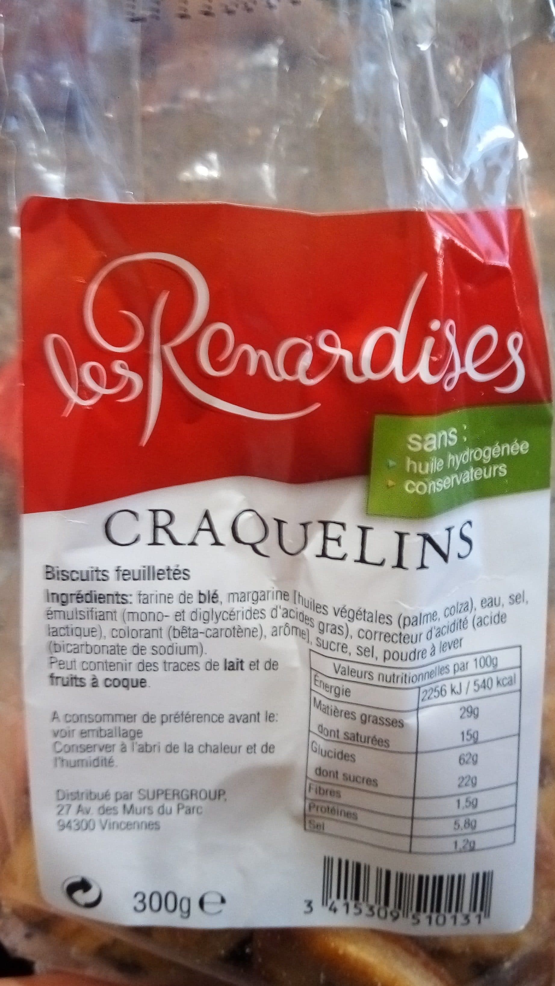Les Renardises Biscuits Feuilletés Craquelins, Sachet de 300g, LES RENARDISES packshot