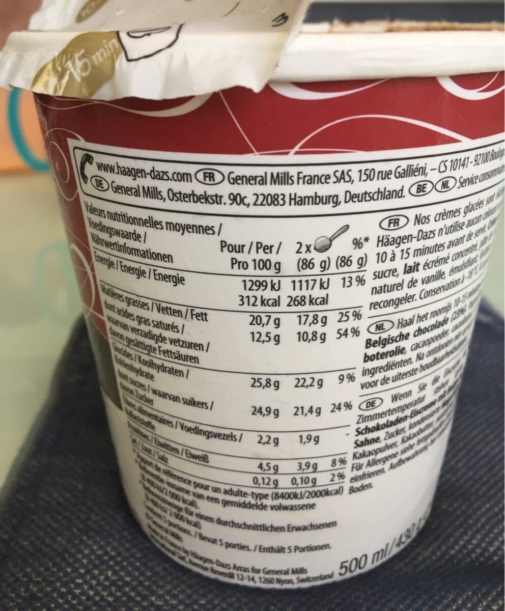 Häagen-Dazs Haagen-dazs Belgian Chocolate Ice Cream packshot
