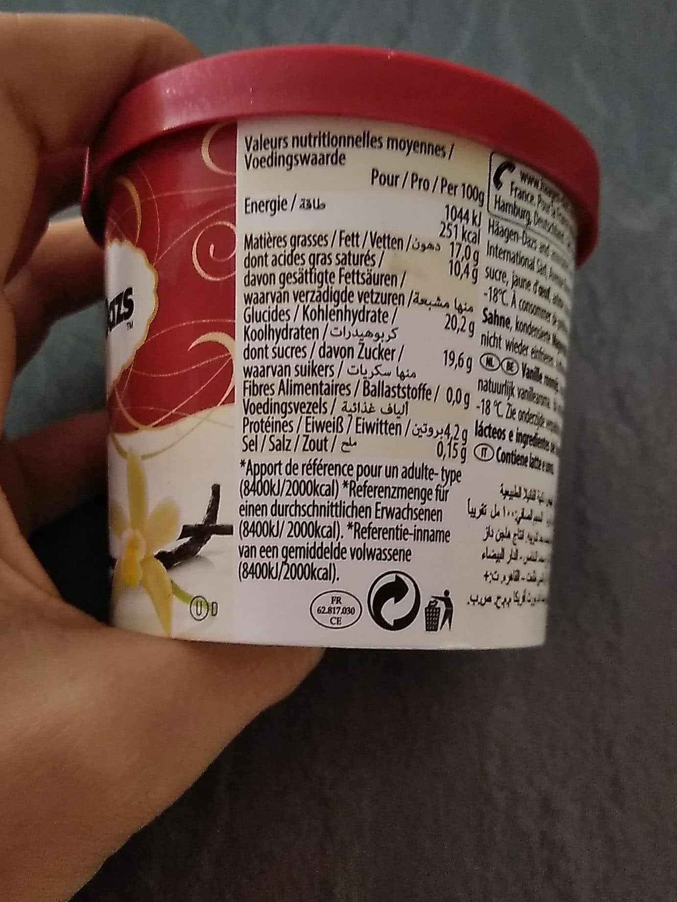 Häagen-Dazs Glace vanille packshot