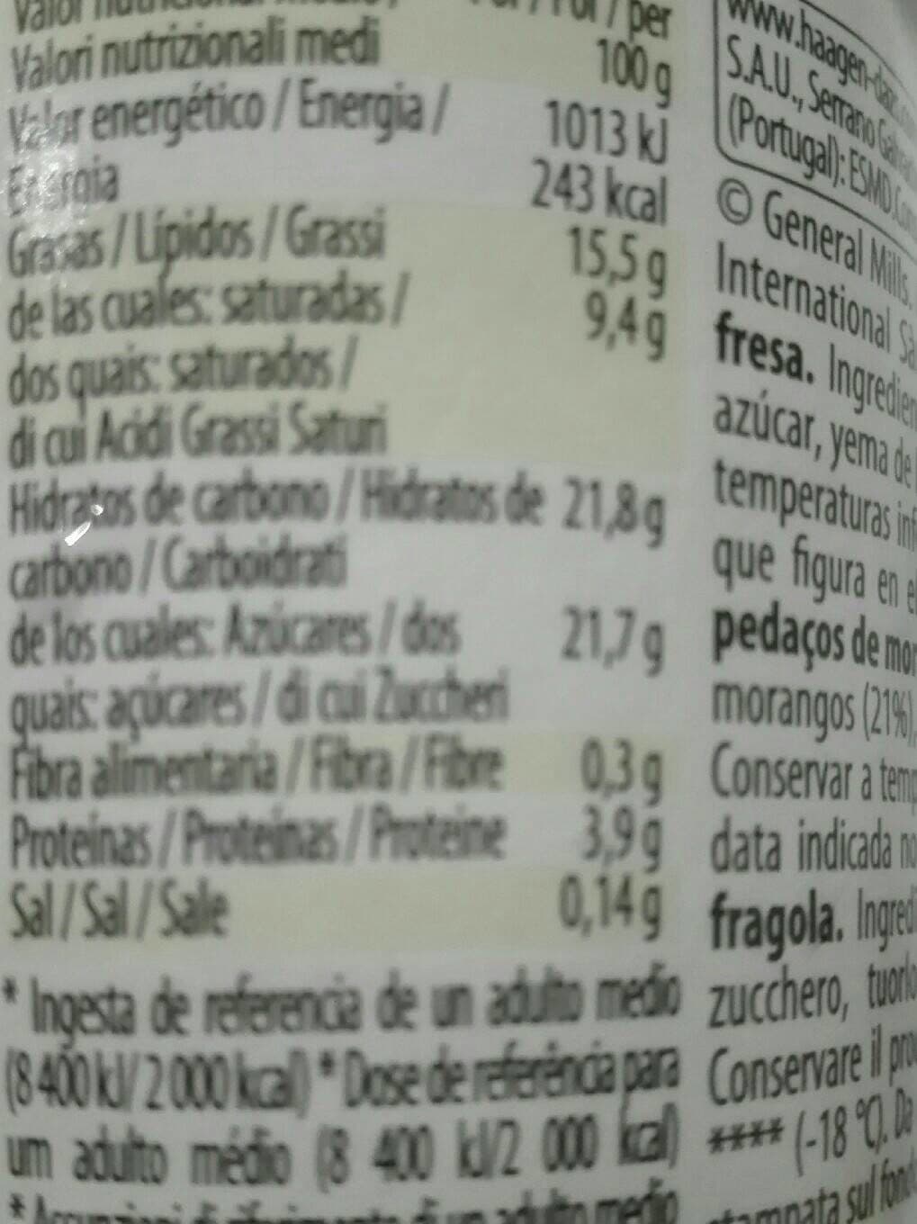 Häagen-Dazs Glace fraise packshot