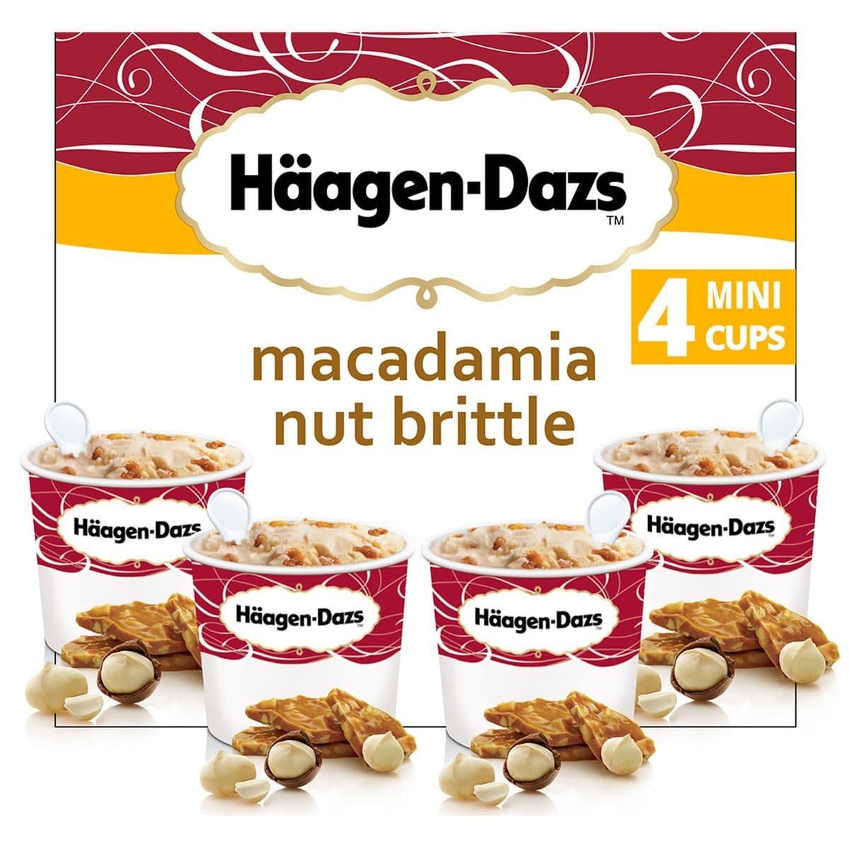Häagen-Dazs 4 Minipots de glace - Macadamia Nut Brittle packshot
