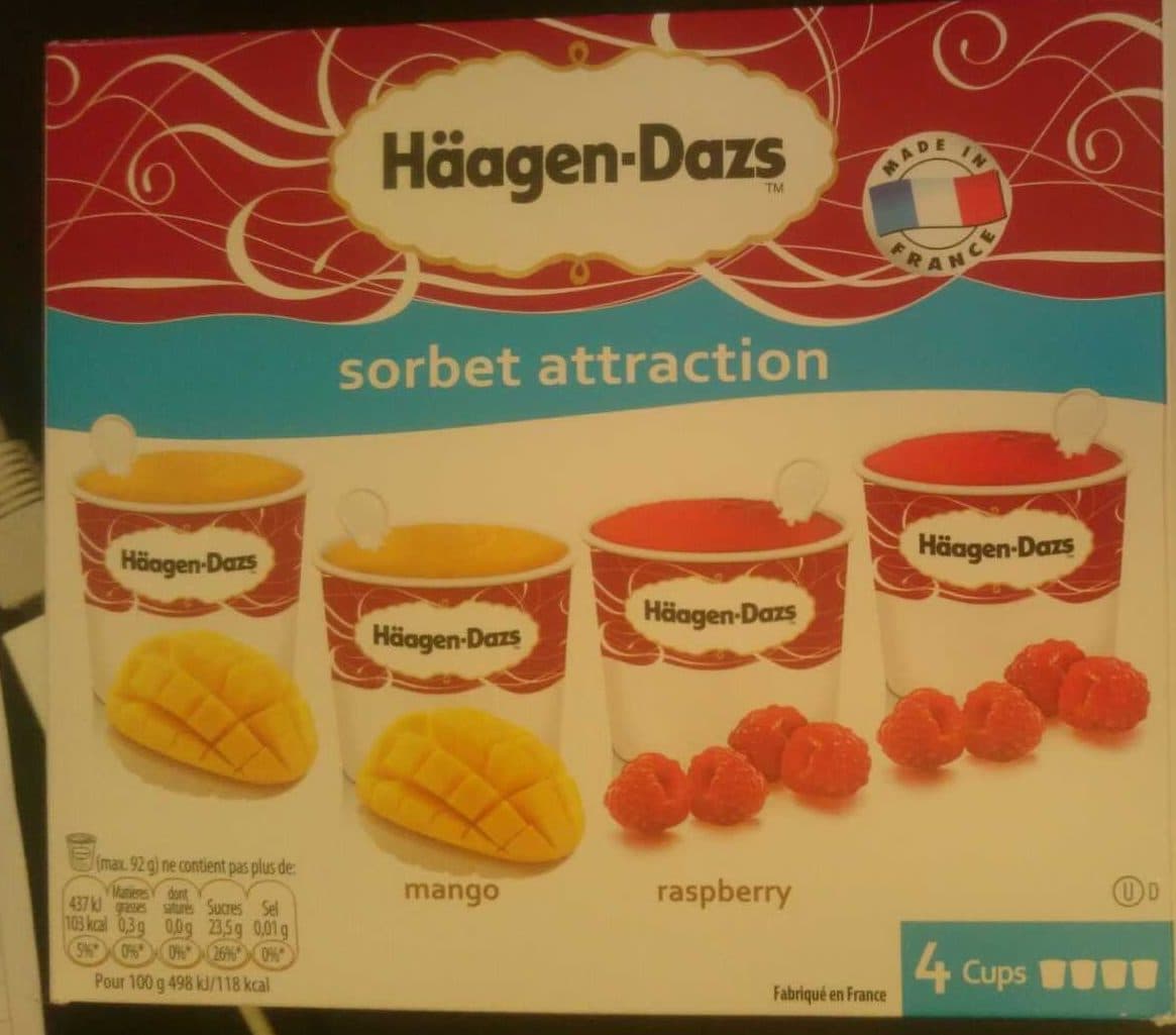 HÄÄGENE-DAZS Sorbet framboise mangue packshot