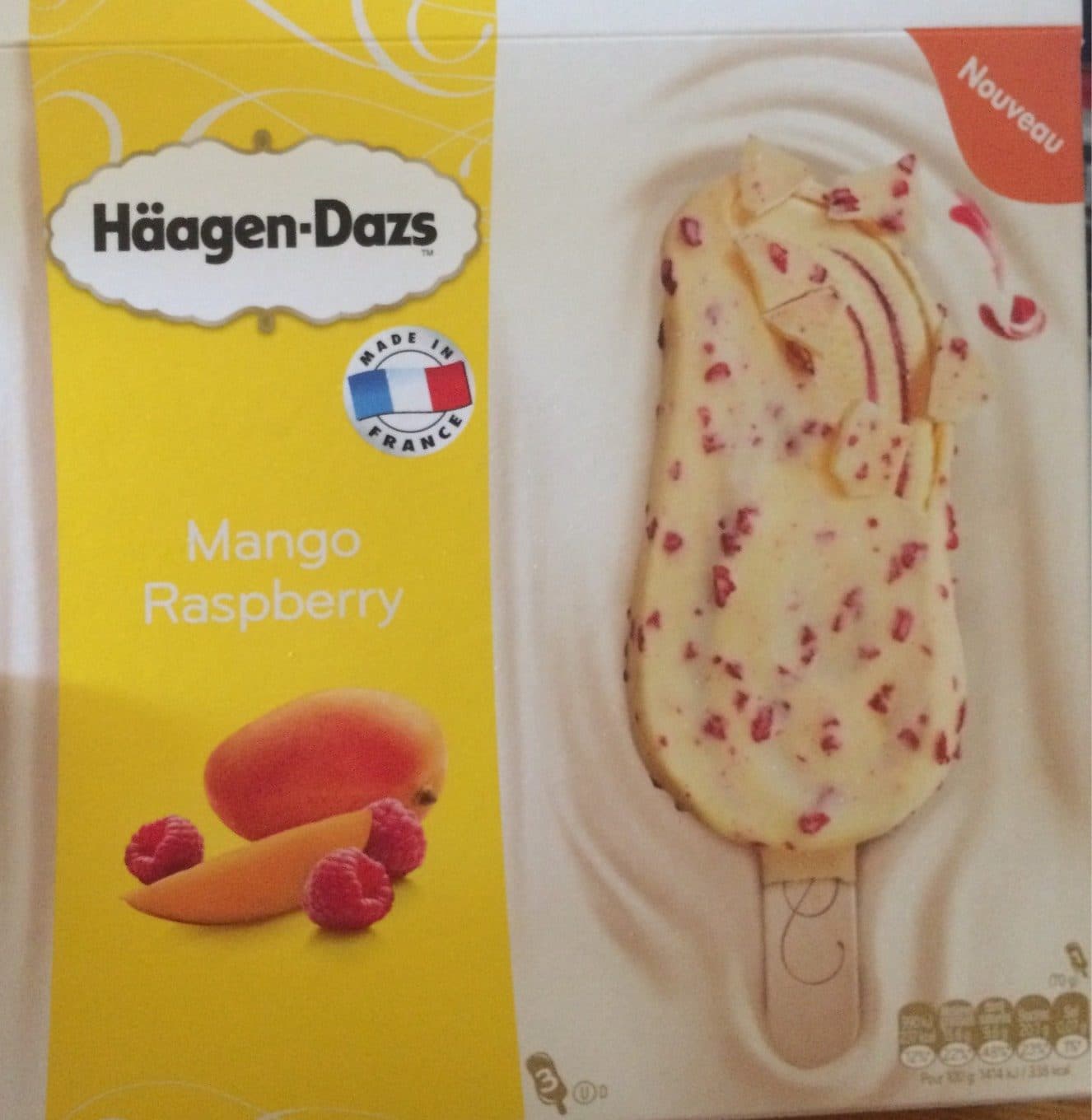 Häagen-Dazs Bâtonnets à la mangue et sauce à la framboise packshot