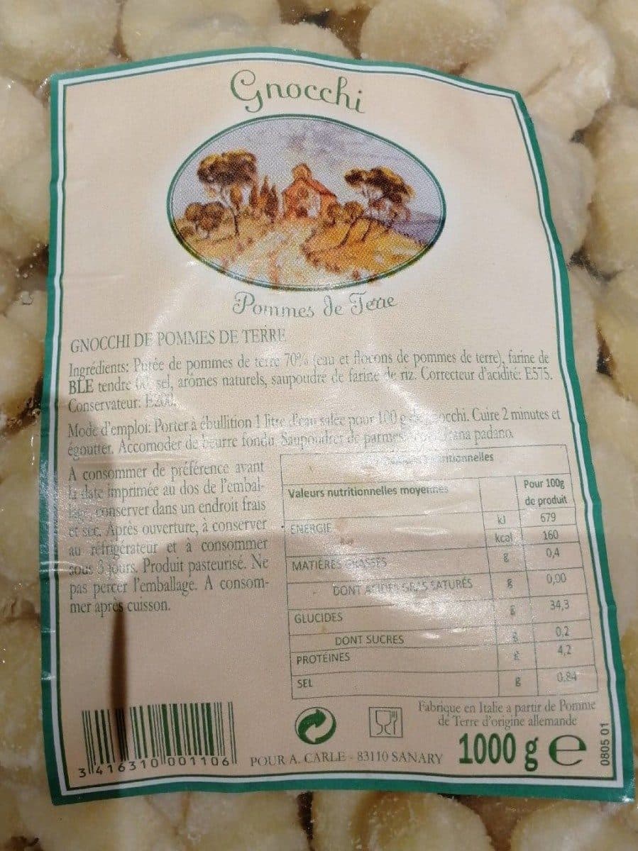 Open Food Facts Gnocchi de pomme de terre packshot