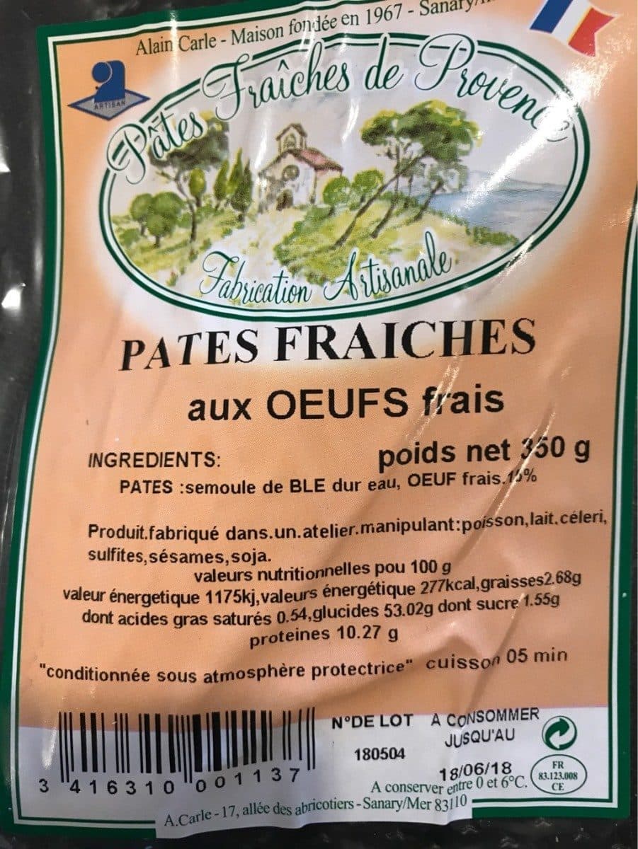 Open Food Facts Pates fraiches de provence packshot