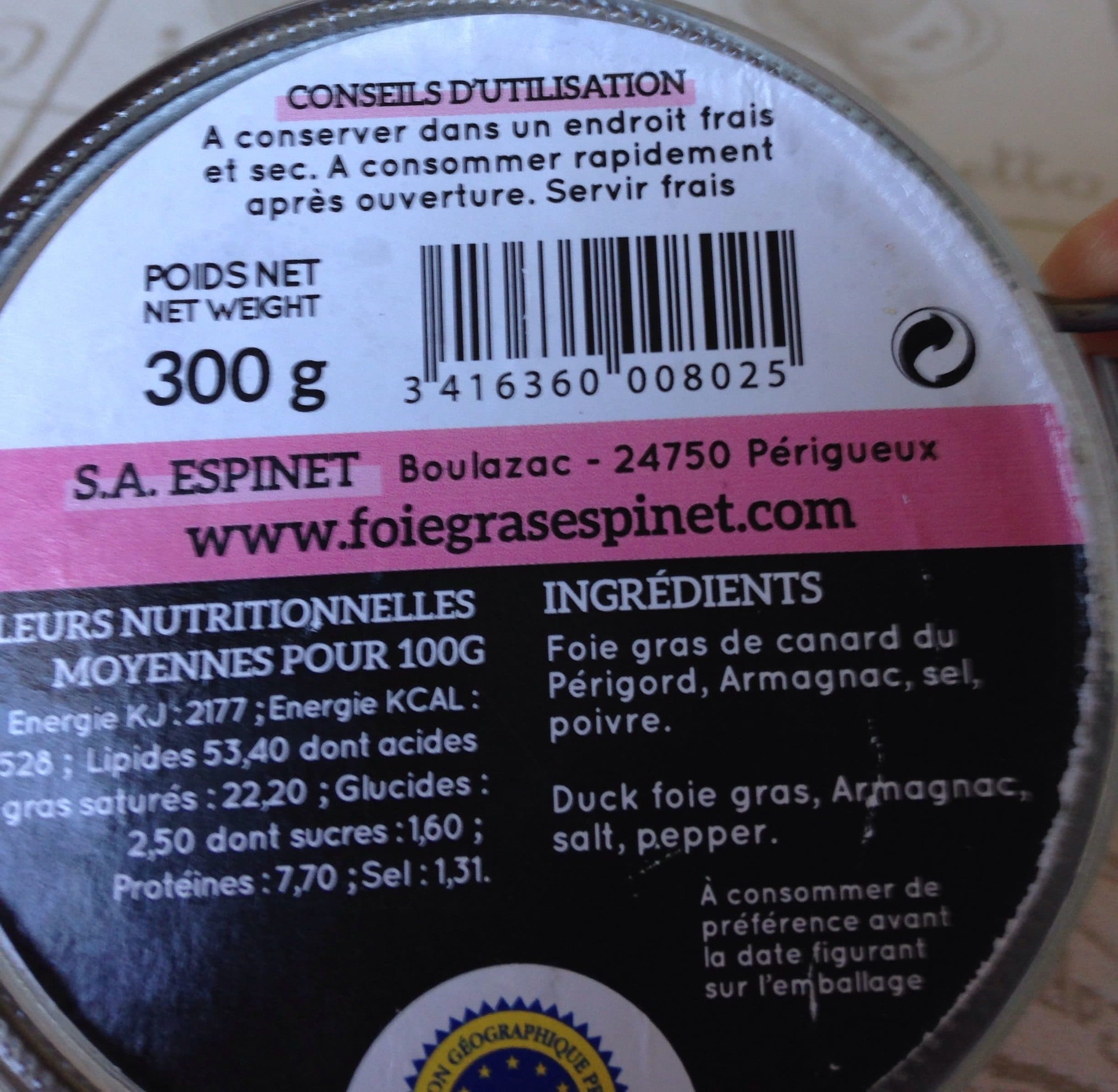 Espinet Foie Gras du Périgord packshot