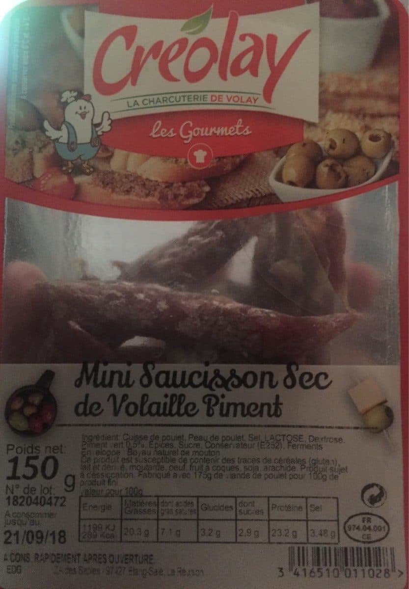 Open Food Facts Mini saucisson sec de volaille piment packshot