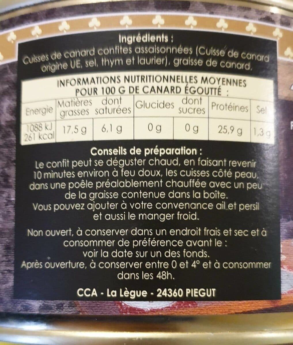 La table d adrien delbos Table d'Adrien confit de cuisses de canard packshot