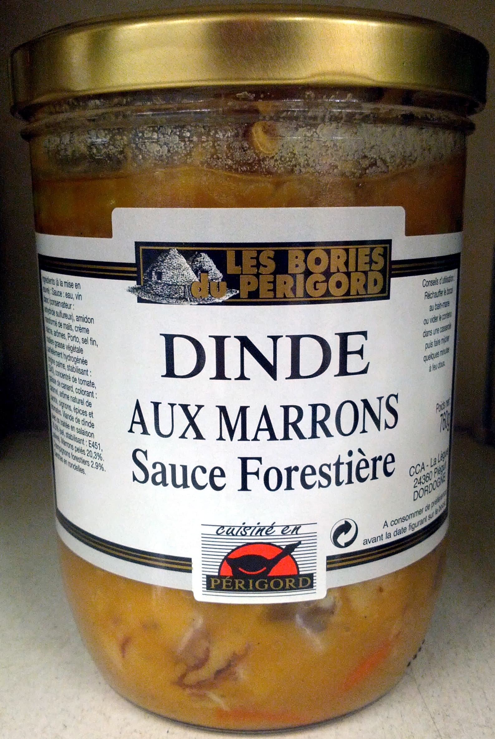 Les Bories du Périgord Dinde aux marrons sauce forestière packshot