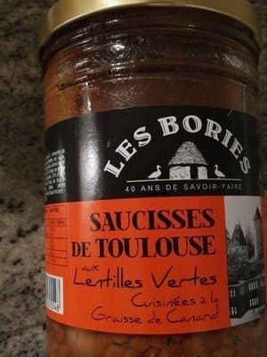 Les Bories Saucisses de Toulouse aux lentilles vertes packshot