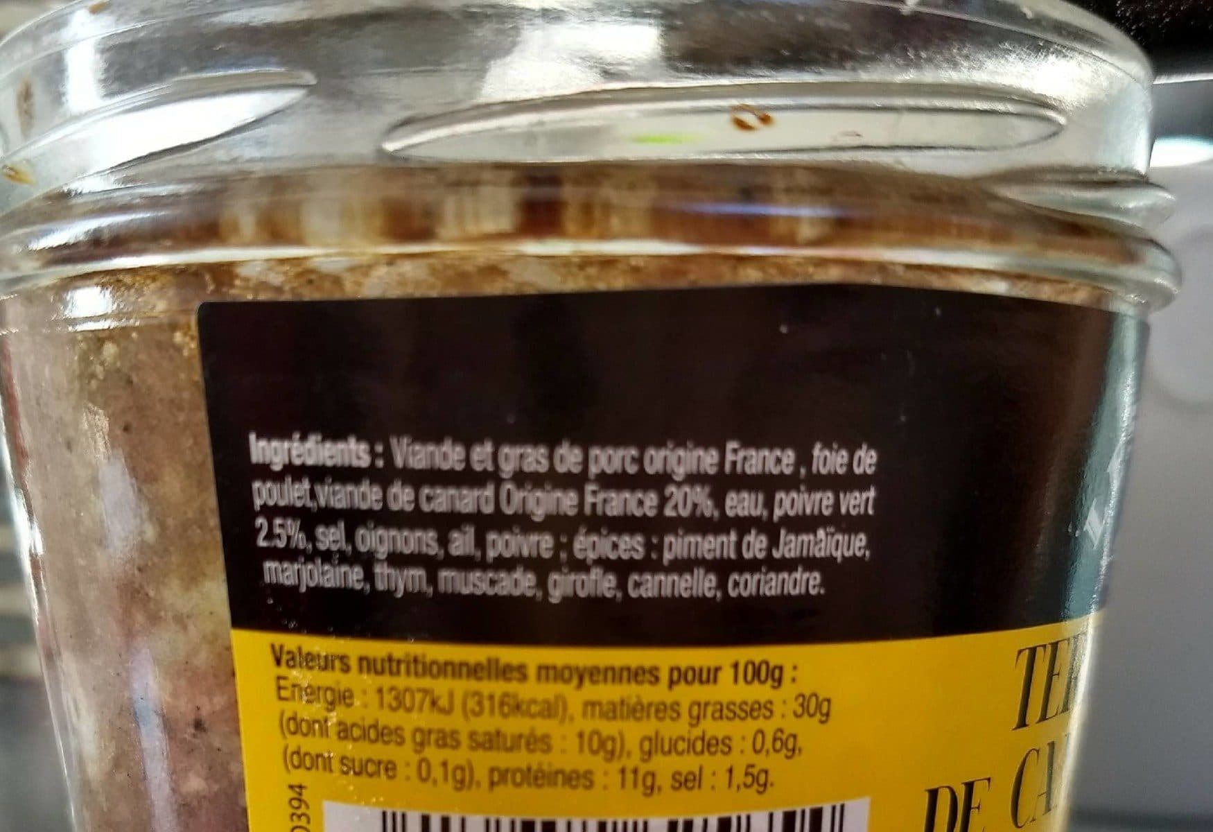 Les Bories Terrine de canard au poivre vert packshot