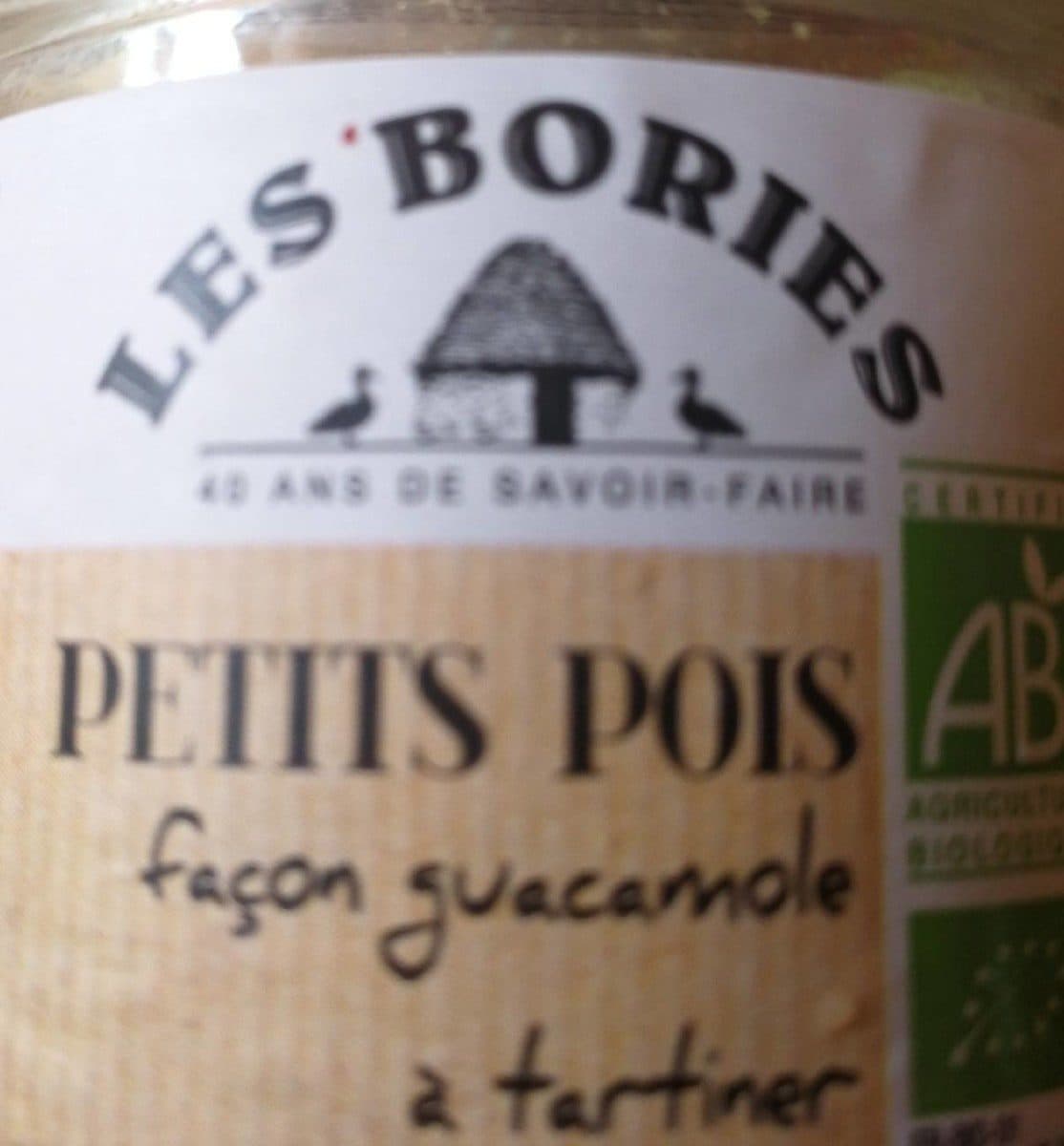 Les Bories Petits pois façon guacamole à tartiner packshot