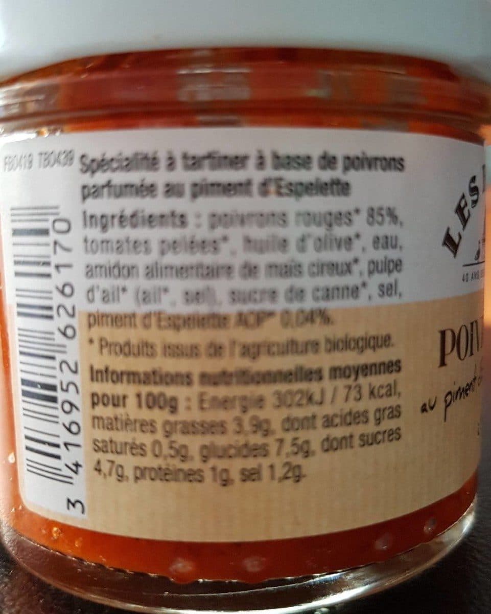 Les Bories Poivrons au piment d'espelette à tartiner packshot