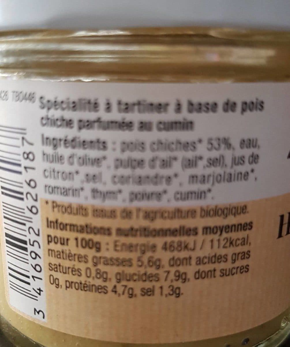 Les Bories Houmous au cumin packshot