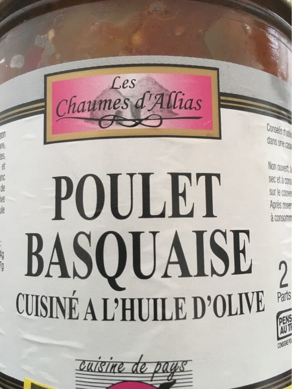 Les Chaules d’Allias Poulet Basquaise packshot