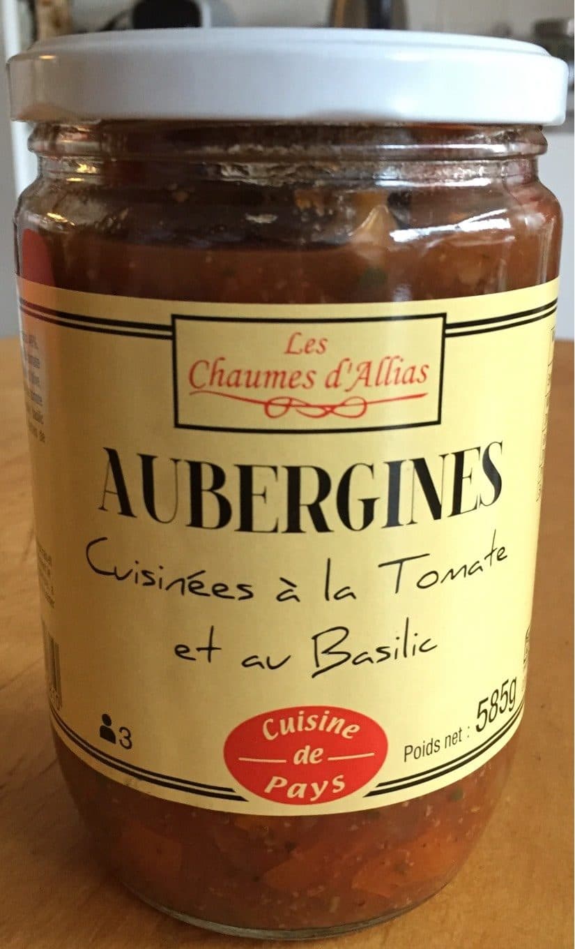 Les Chaumes d’Allias Aubergines cuisinées à la tomate et au basilic packshot