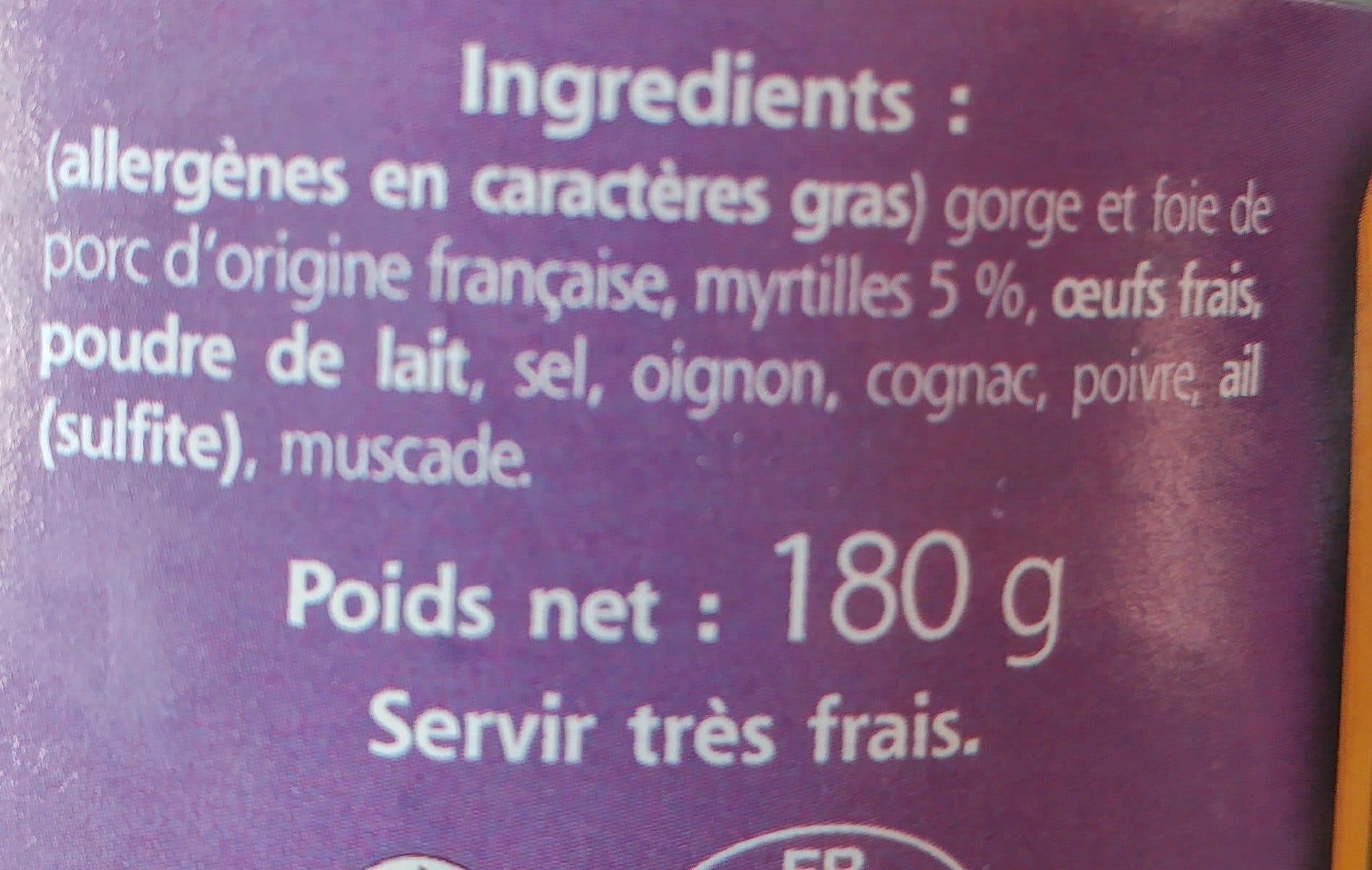 Open Food Facts Pâté de campagne aux myrtilles packshot