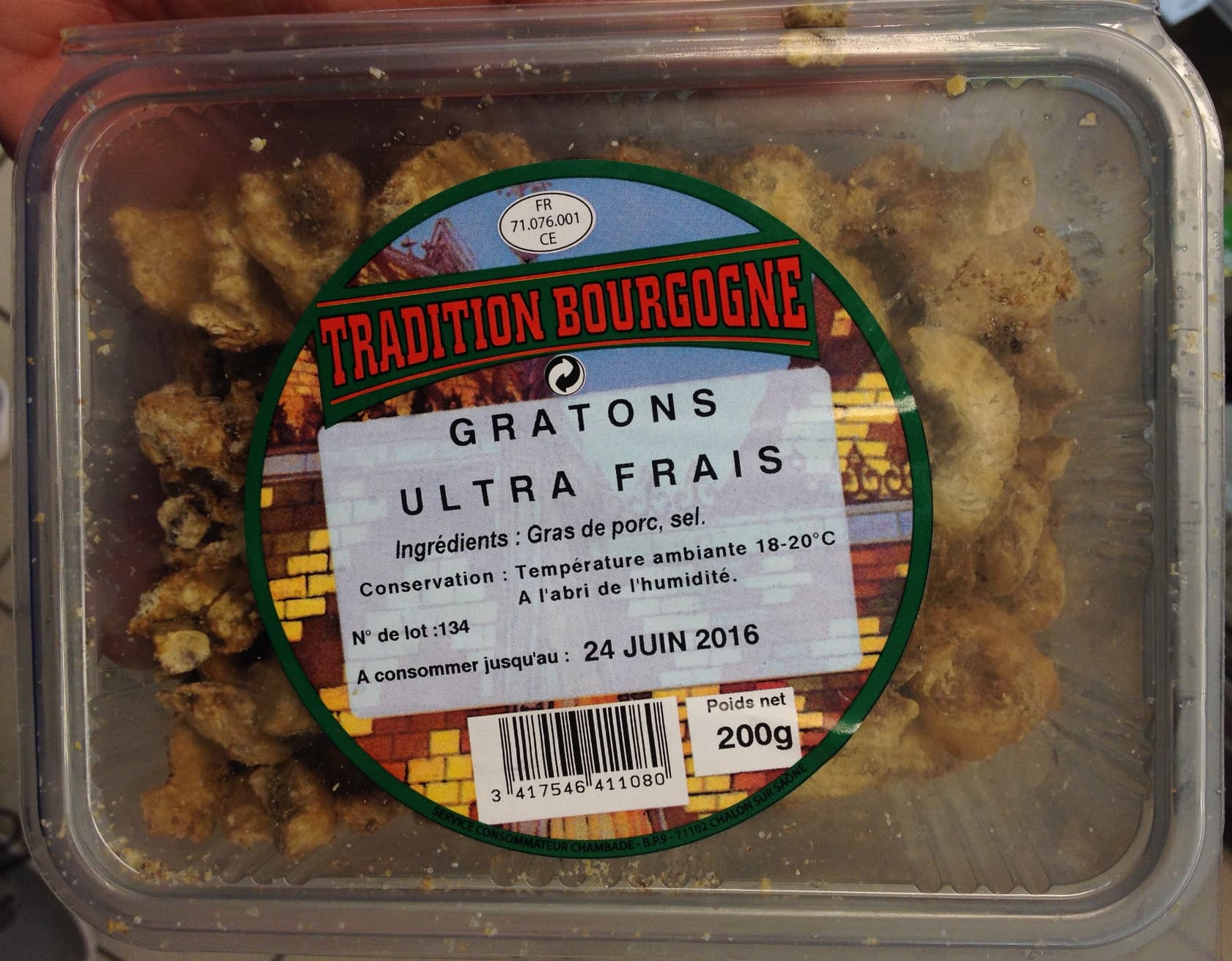 Tradition Bourgogne Gratons ultra frais packshot