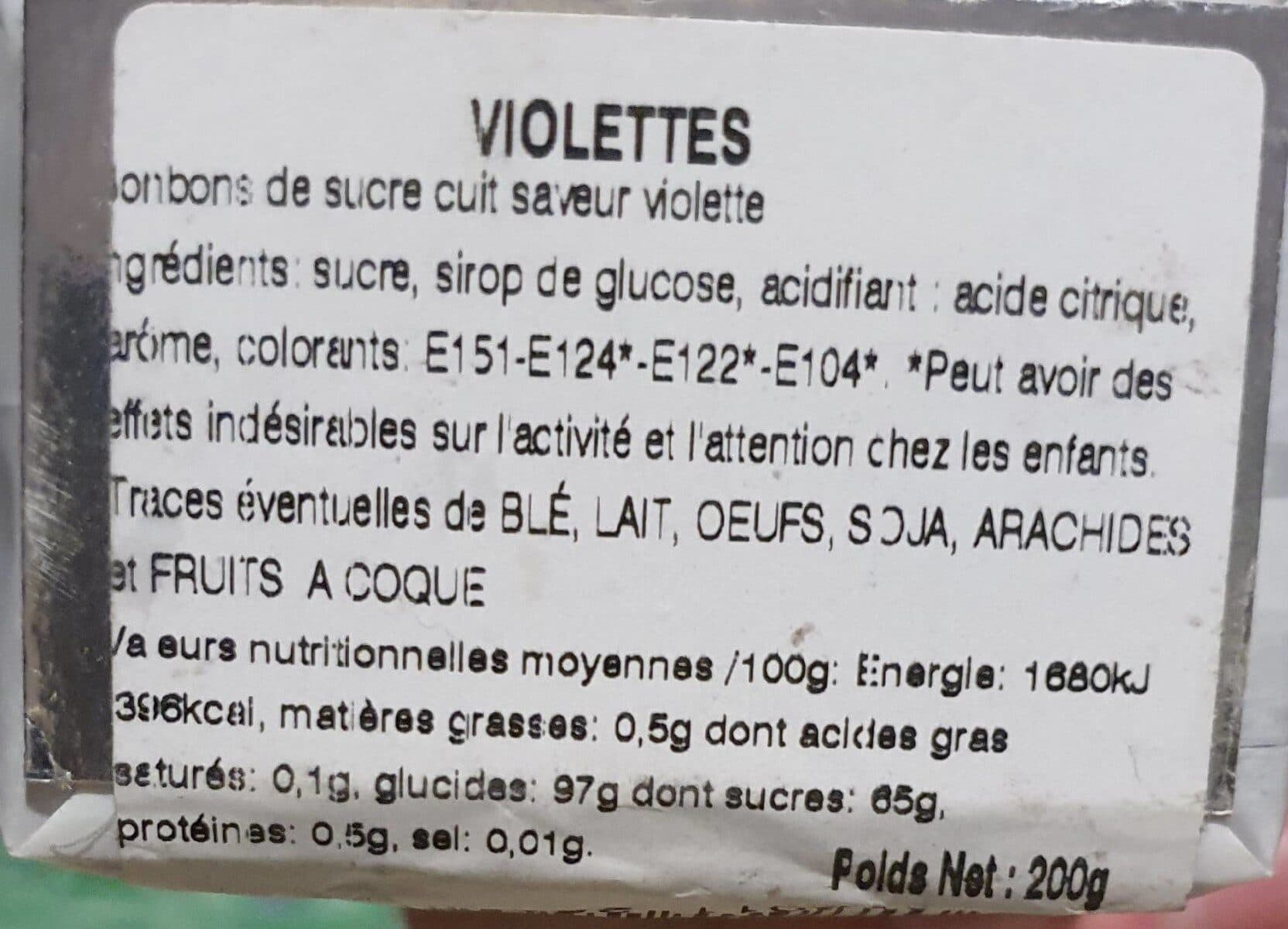 Open Food Facts Violettes plaisirs d'antan packshot