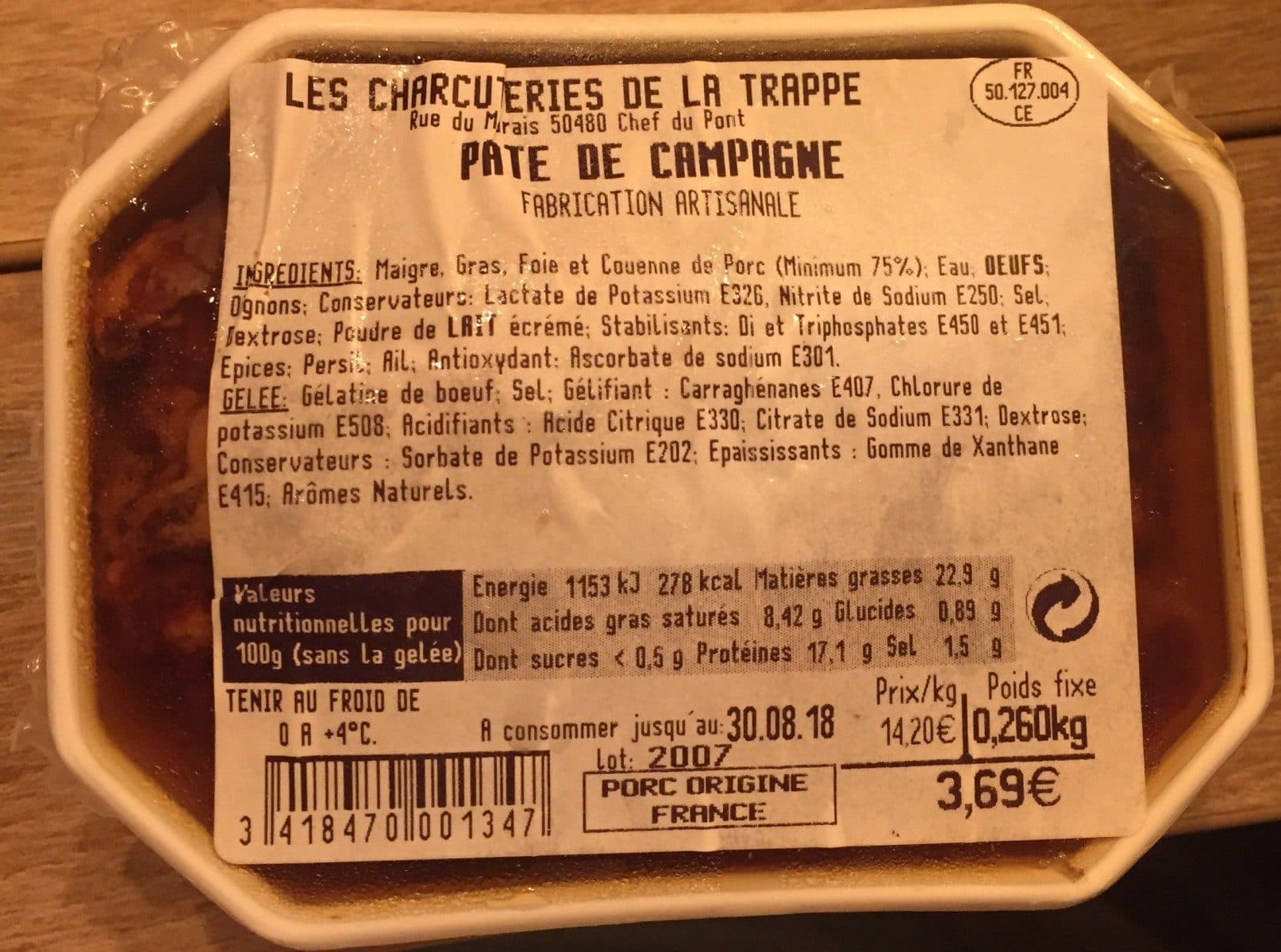 Open Food Facts Pâté de campagne packshot