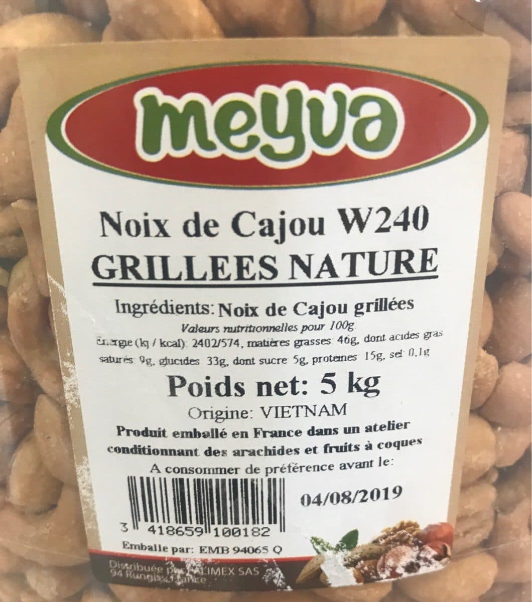 Meyva Noix de Cajou Grillées Nature packshot