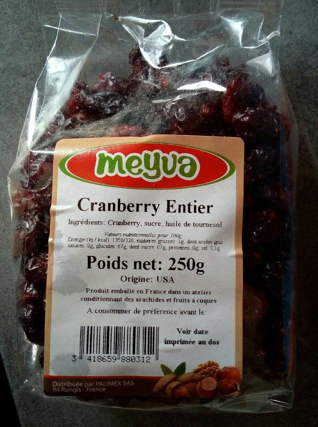 Meyva Cranberry entier packshot