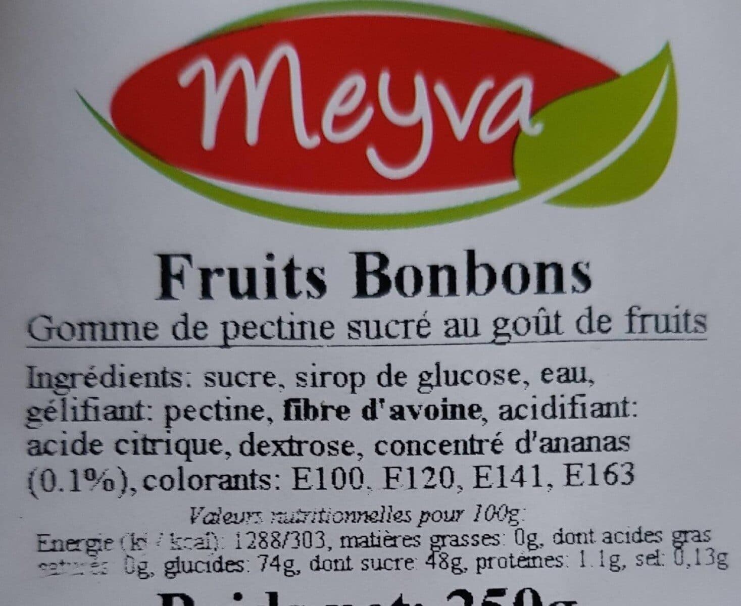 Meyva Fruits bonbons packshot