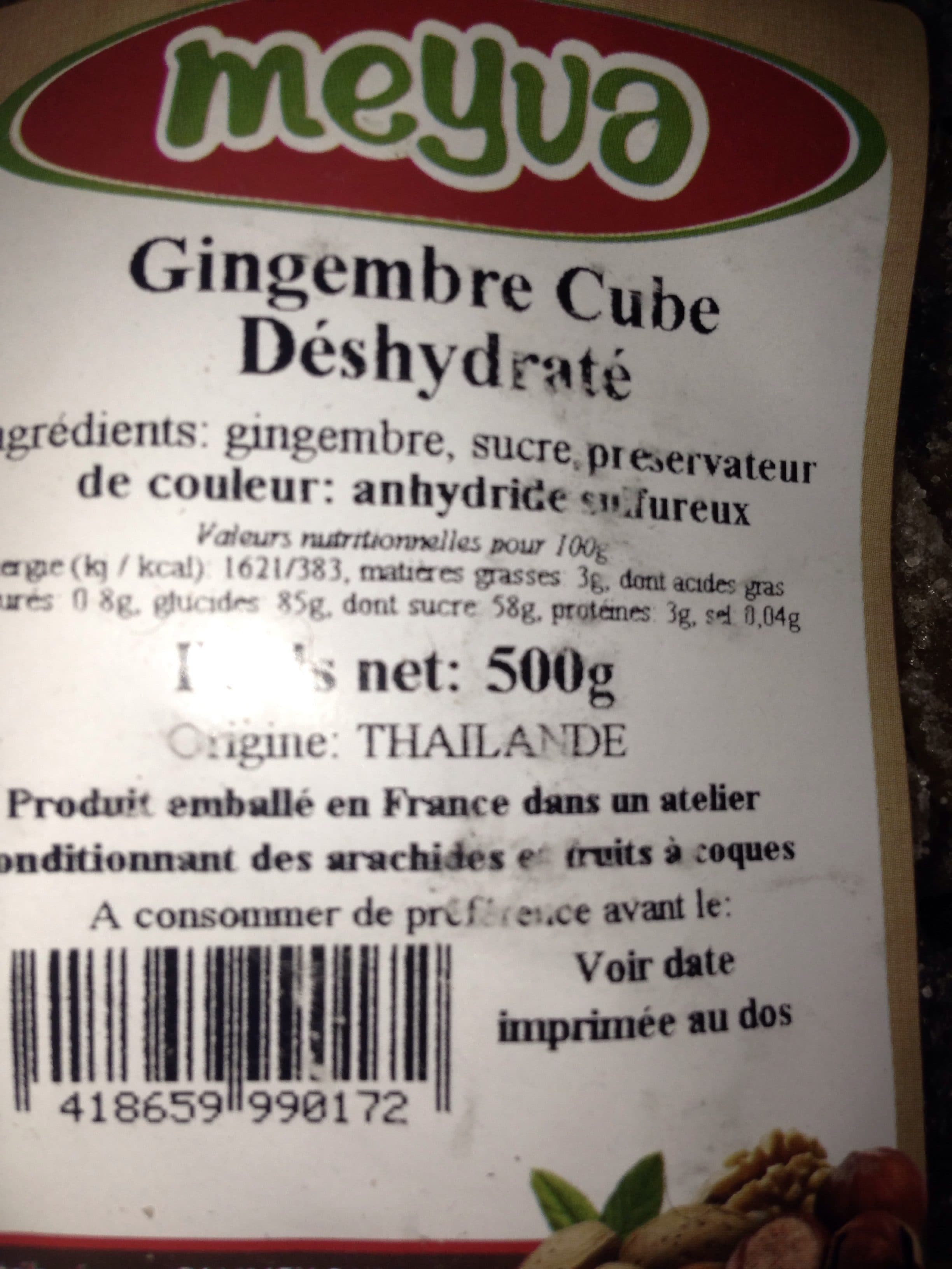 Meyva Gingembre cube deshydraté packshot