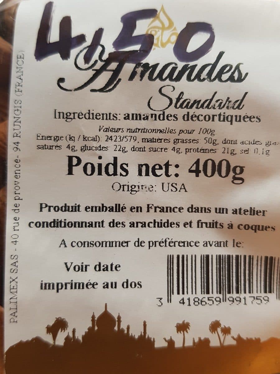 Open Food Facts Amandes décortiquées packshot