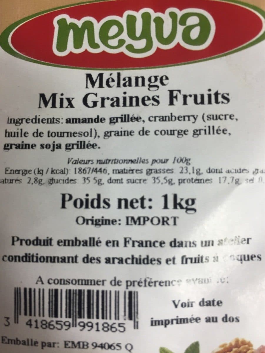 Meyva Melange mix graines fruit packshot