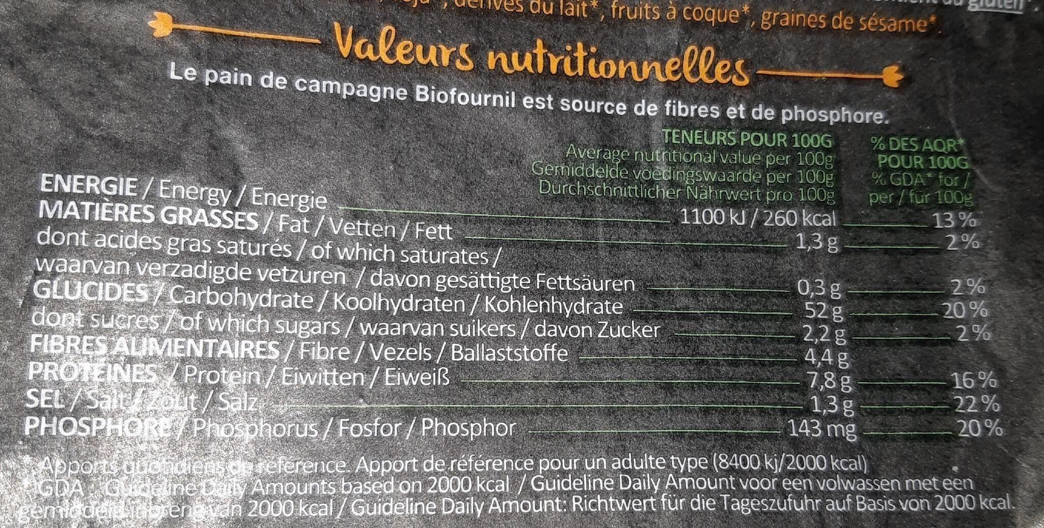 Biofournil Pain Campagne Bio packshot