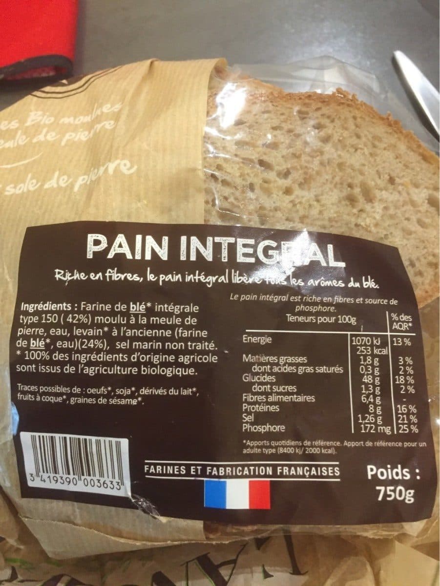 Open Food Facts Pain integral packshot