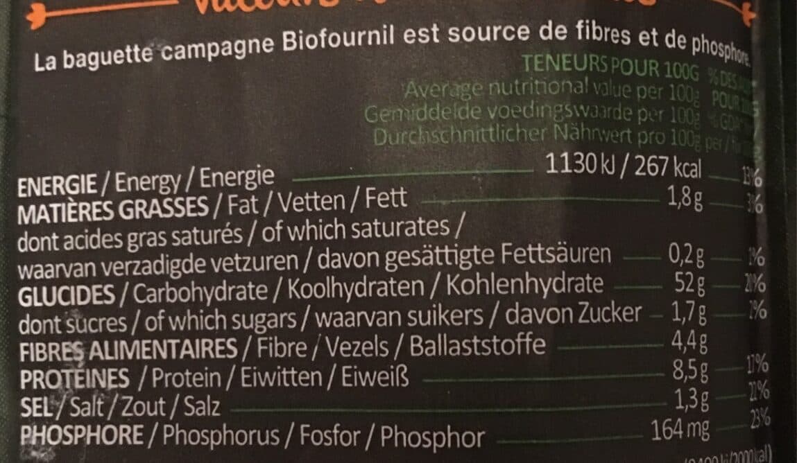 Biofournil Baguette de campagne packshot