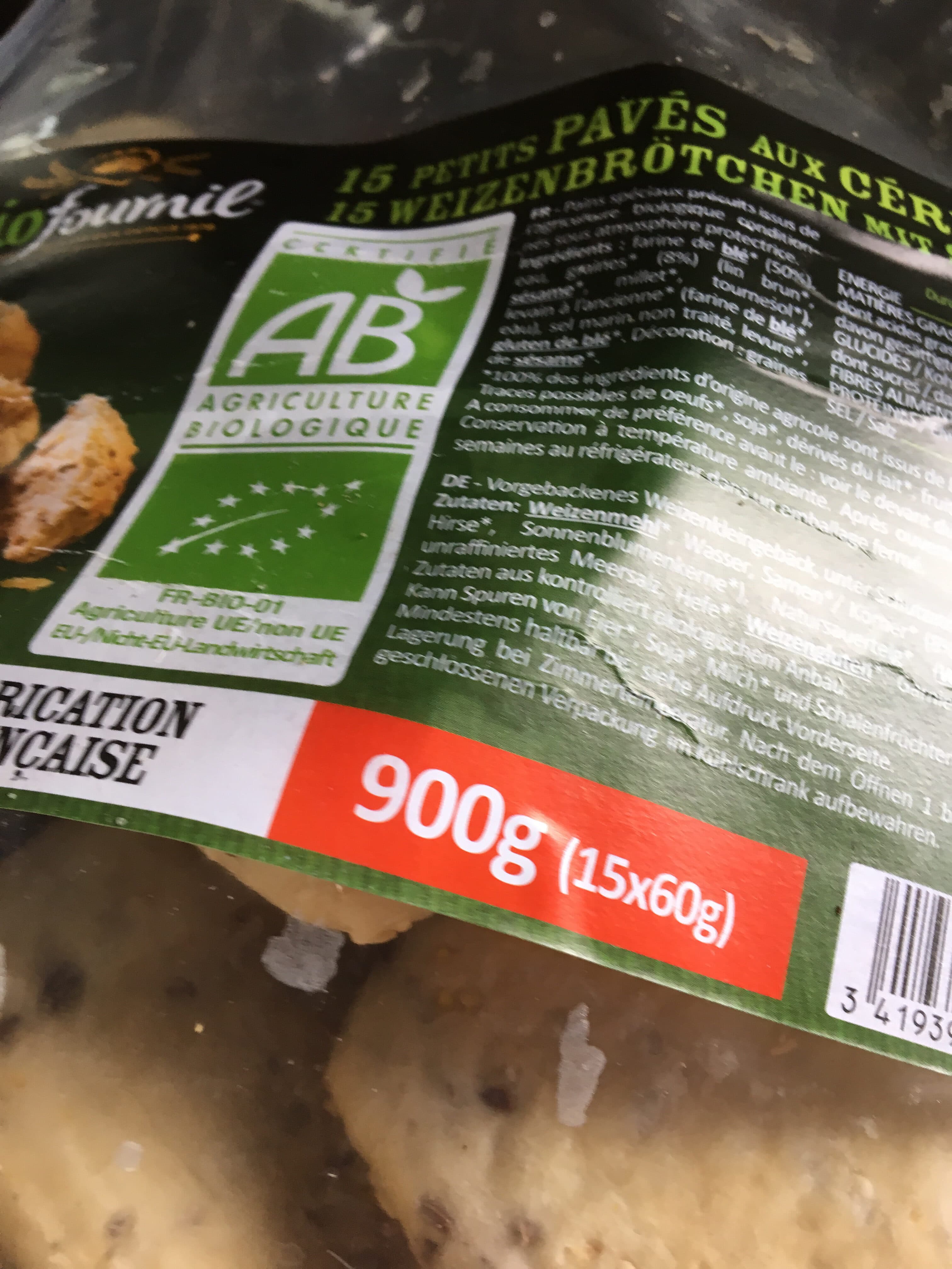Open Food Facts 15 petits pavés aux céréales packshot