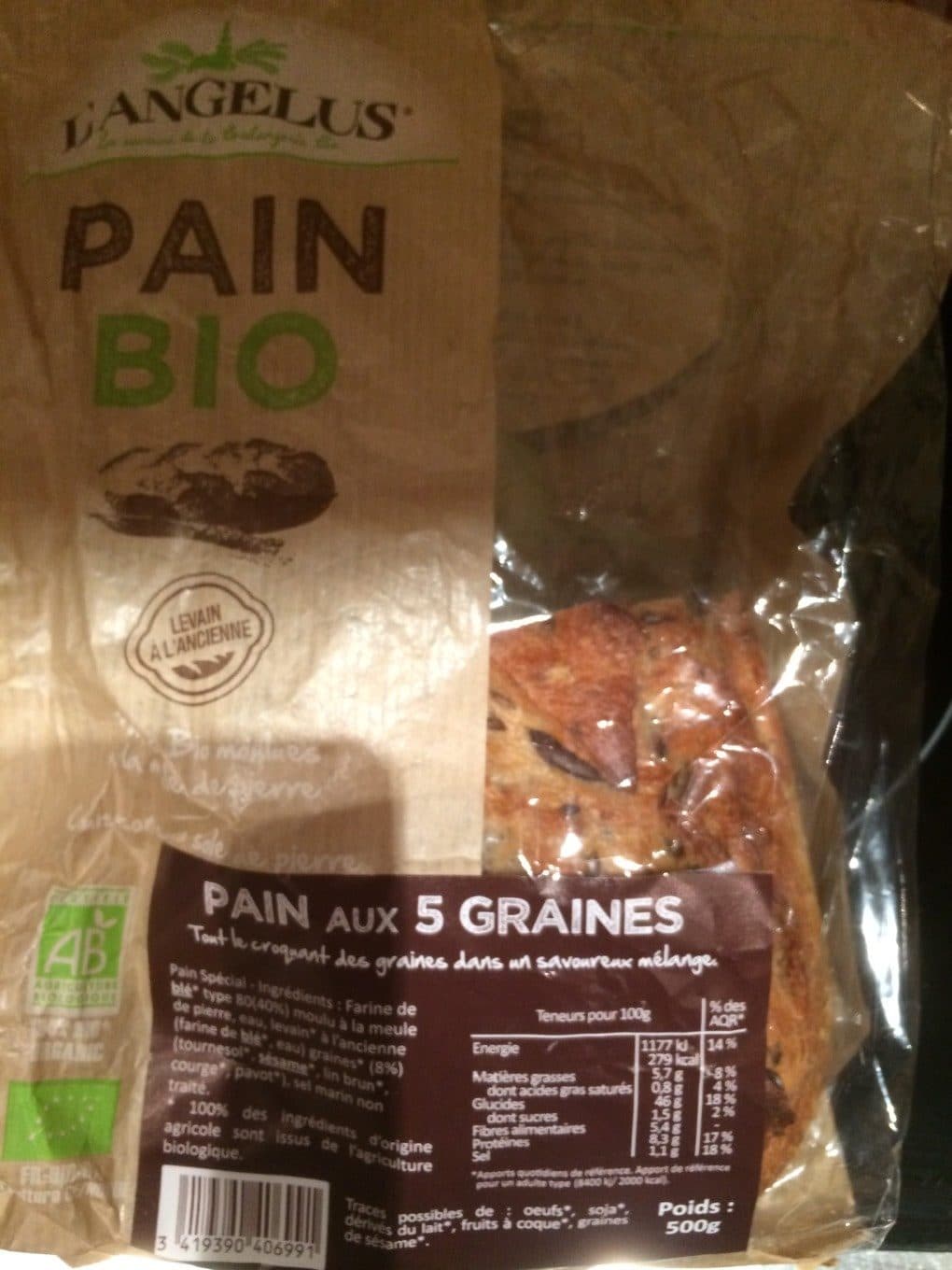 L’angelus Pain aux 5 graines packshot