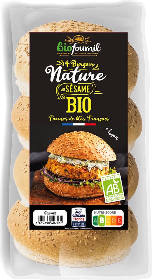 Biofournil Burger nature au sésame packshot