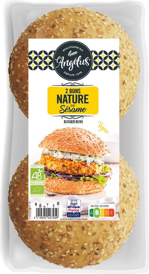 L'Angelus 2 Pains Burgers / Buns Bio au Sésame packshot