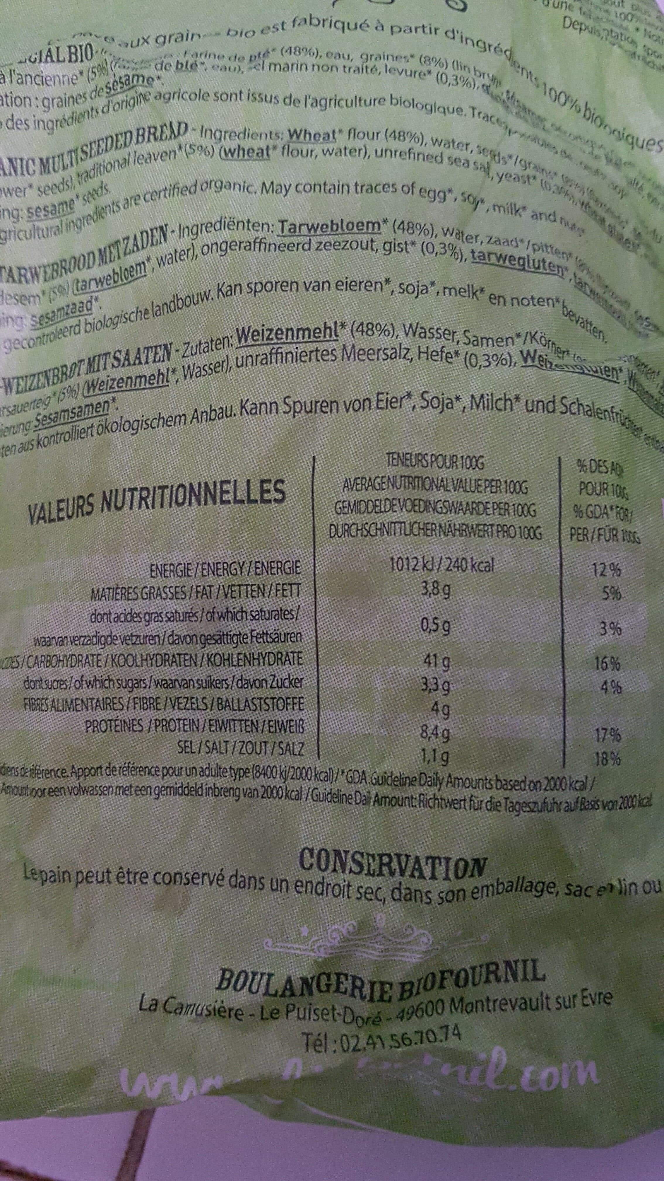 Biofournil Pain aux graines bio packshot