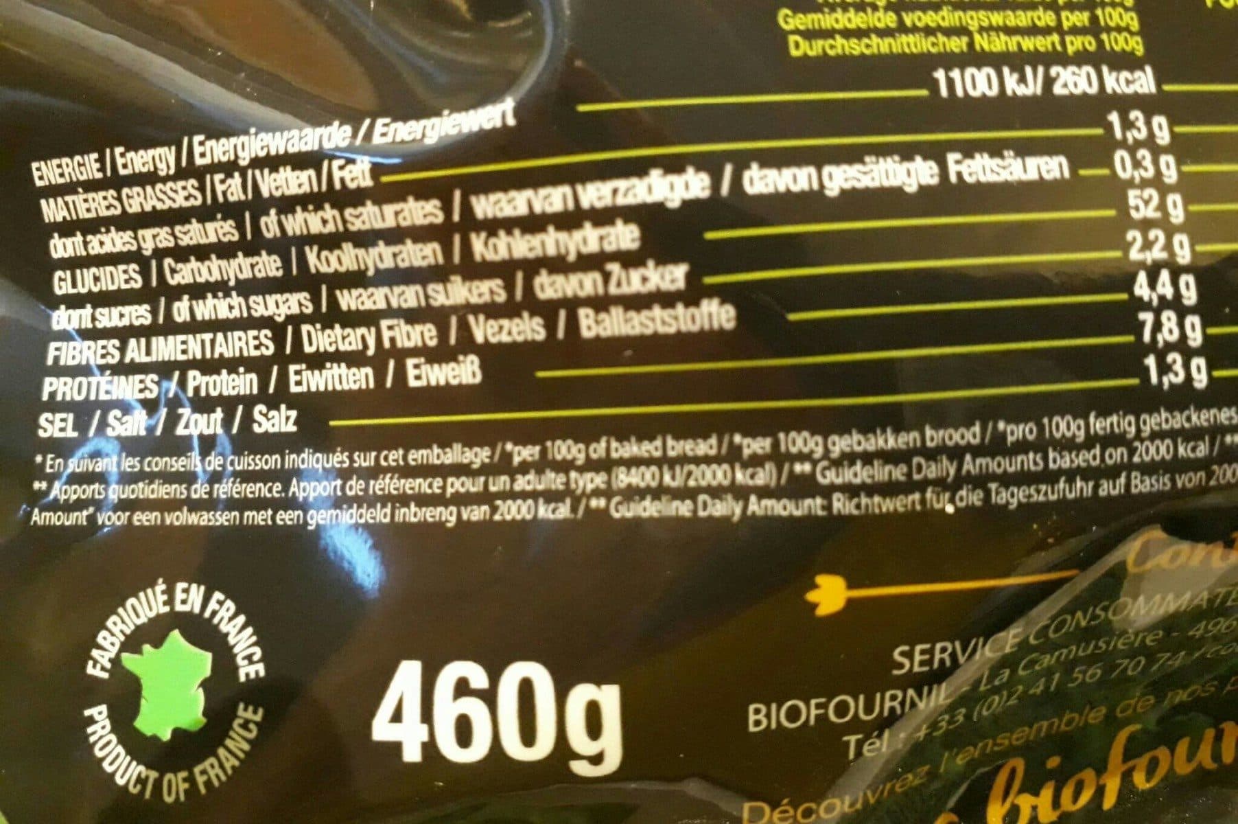 Open Food Facts Pain à dorer packshot