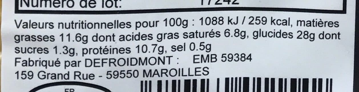 Defroidmont Flamiche aux légumes du soleil packshot