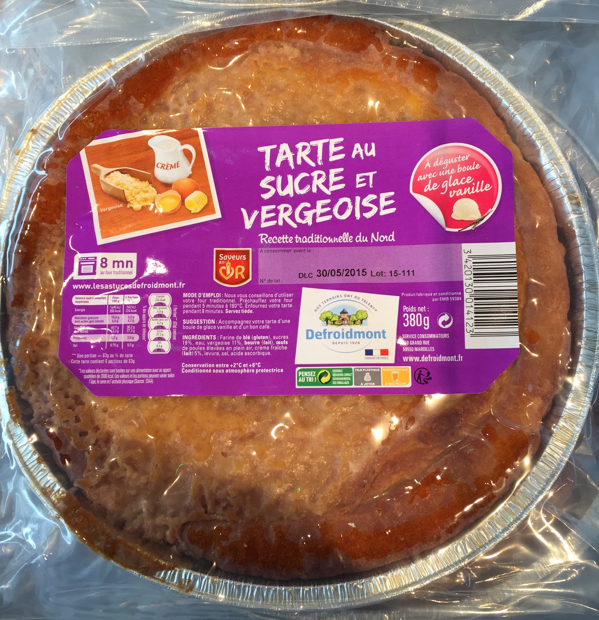 Defroidmont Tarte au Sucre et Vergeoise packshot