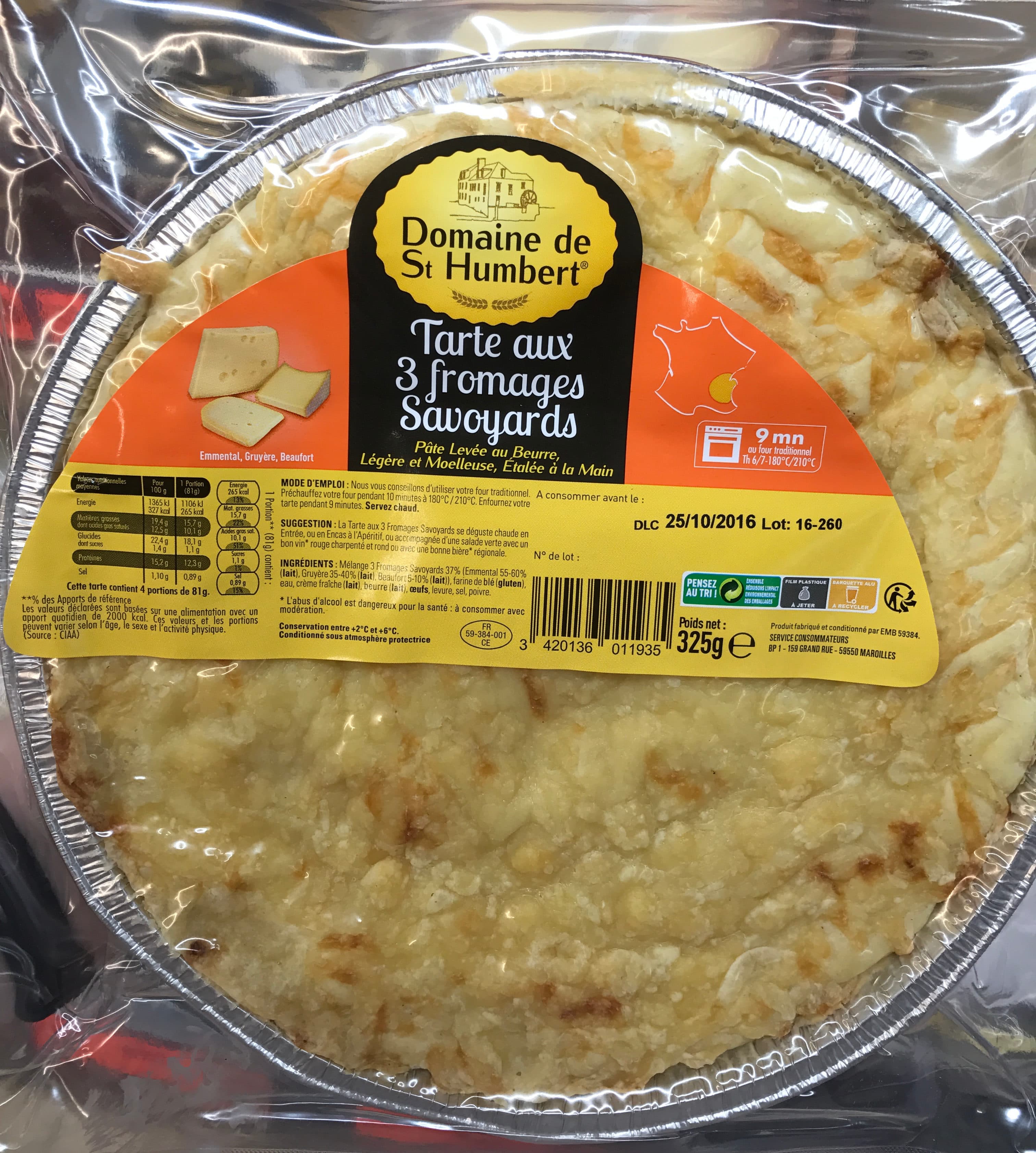 Domaine de St Humbert Tarte aux 3 fromages Savoyards packshot