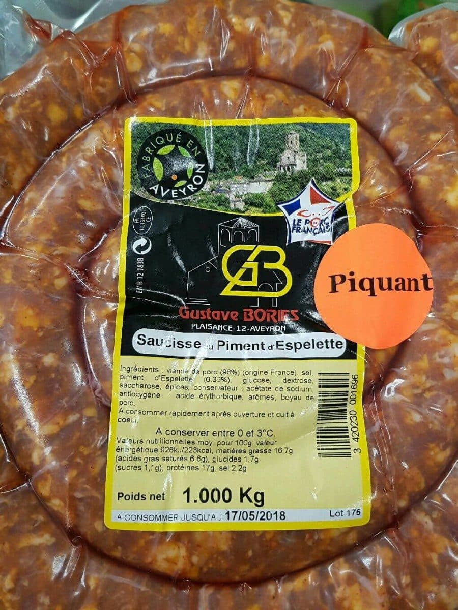 Open Food Facts Saucisse au piment d espelette packshot