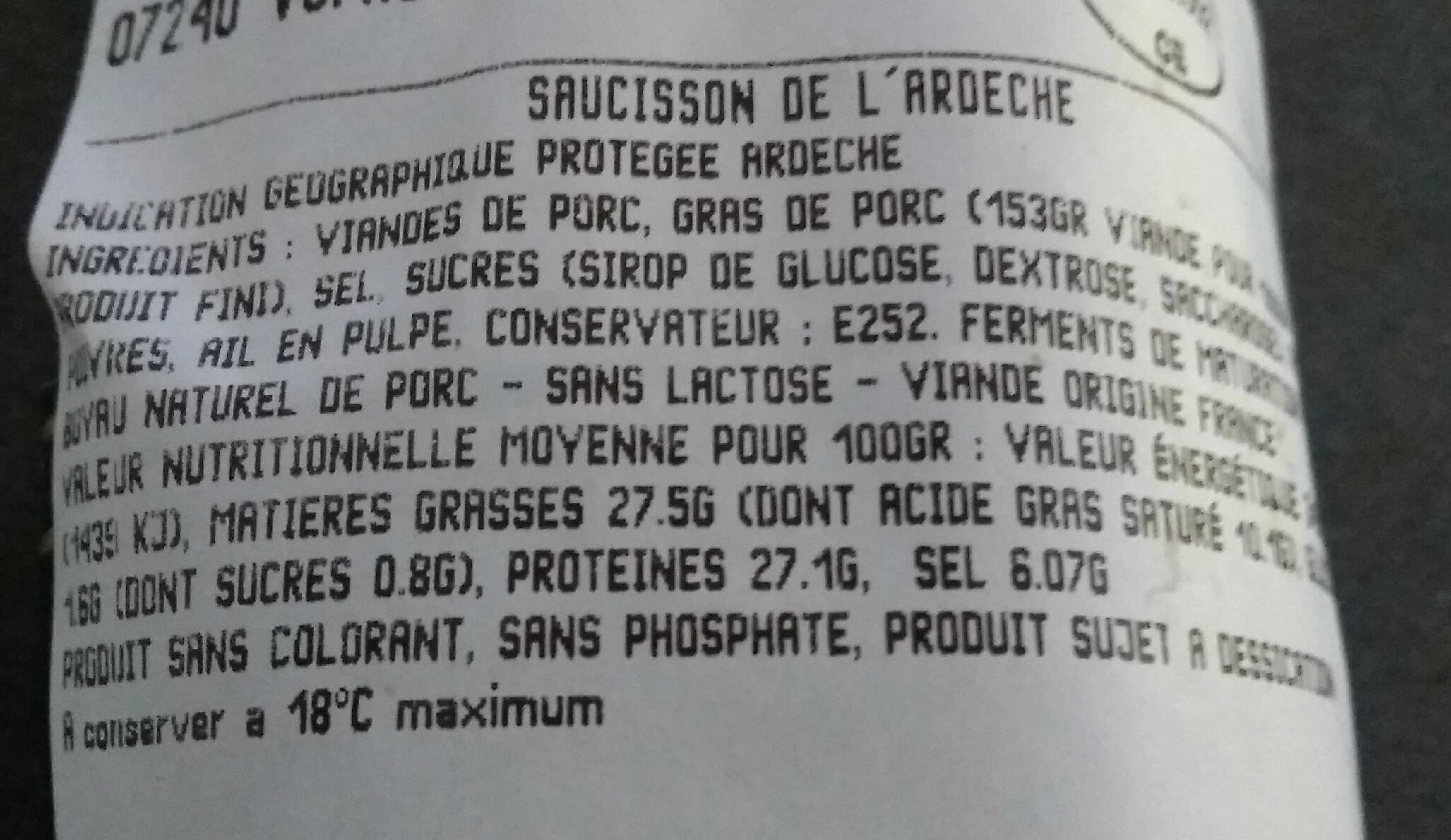 Gueze Saucisson de l'Ardèche packshot