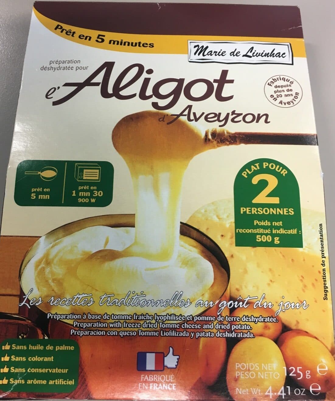 Marie de Livinhac Préparation déshydratée pour l'Aligot d'Aveyron packshot