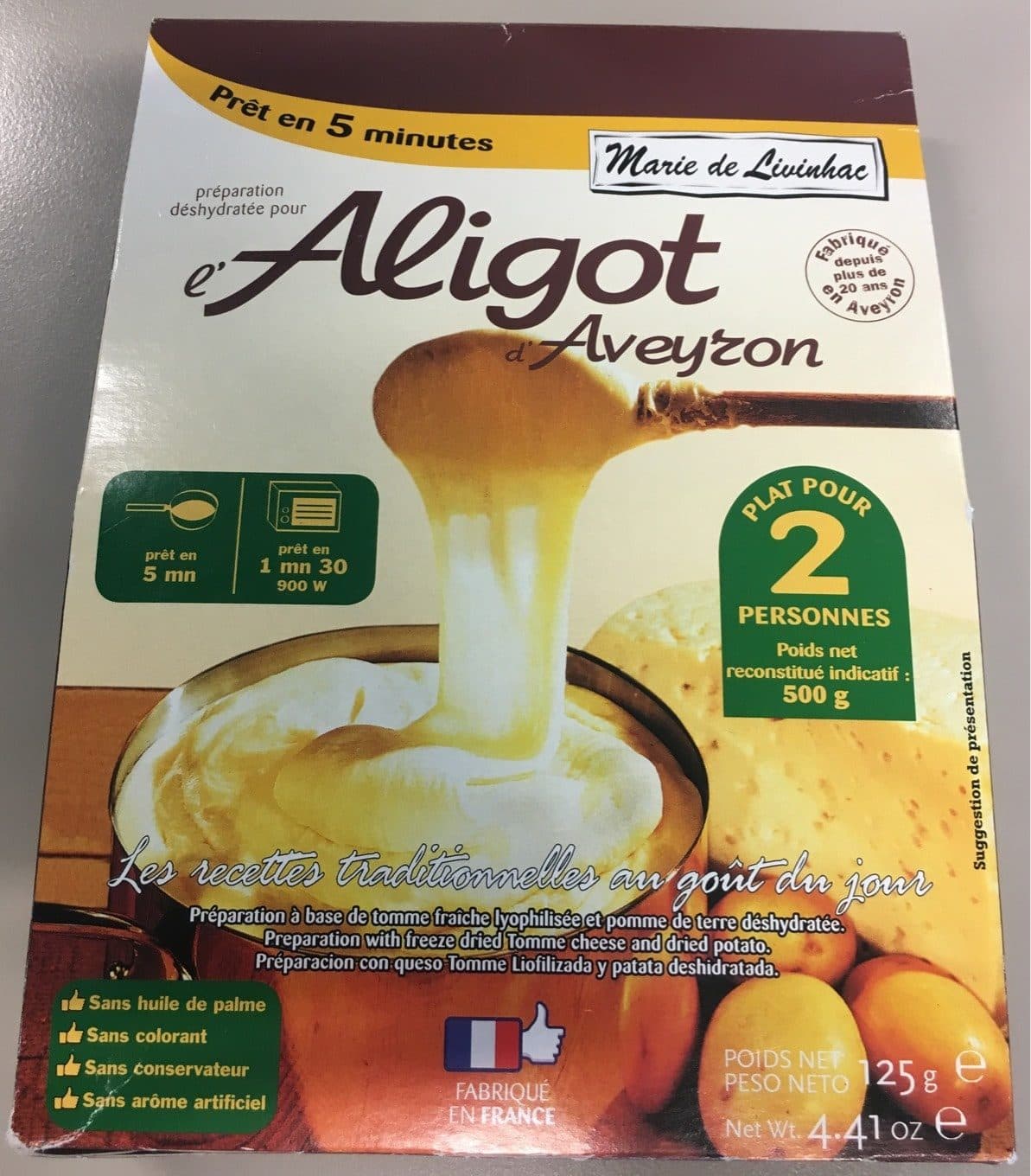 Marie de Livinhac Préparation déshydratée pour l'Aligot d'Aveyron packshot