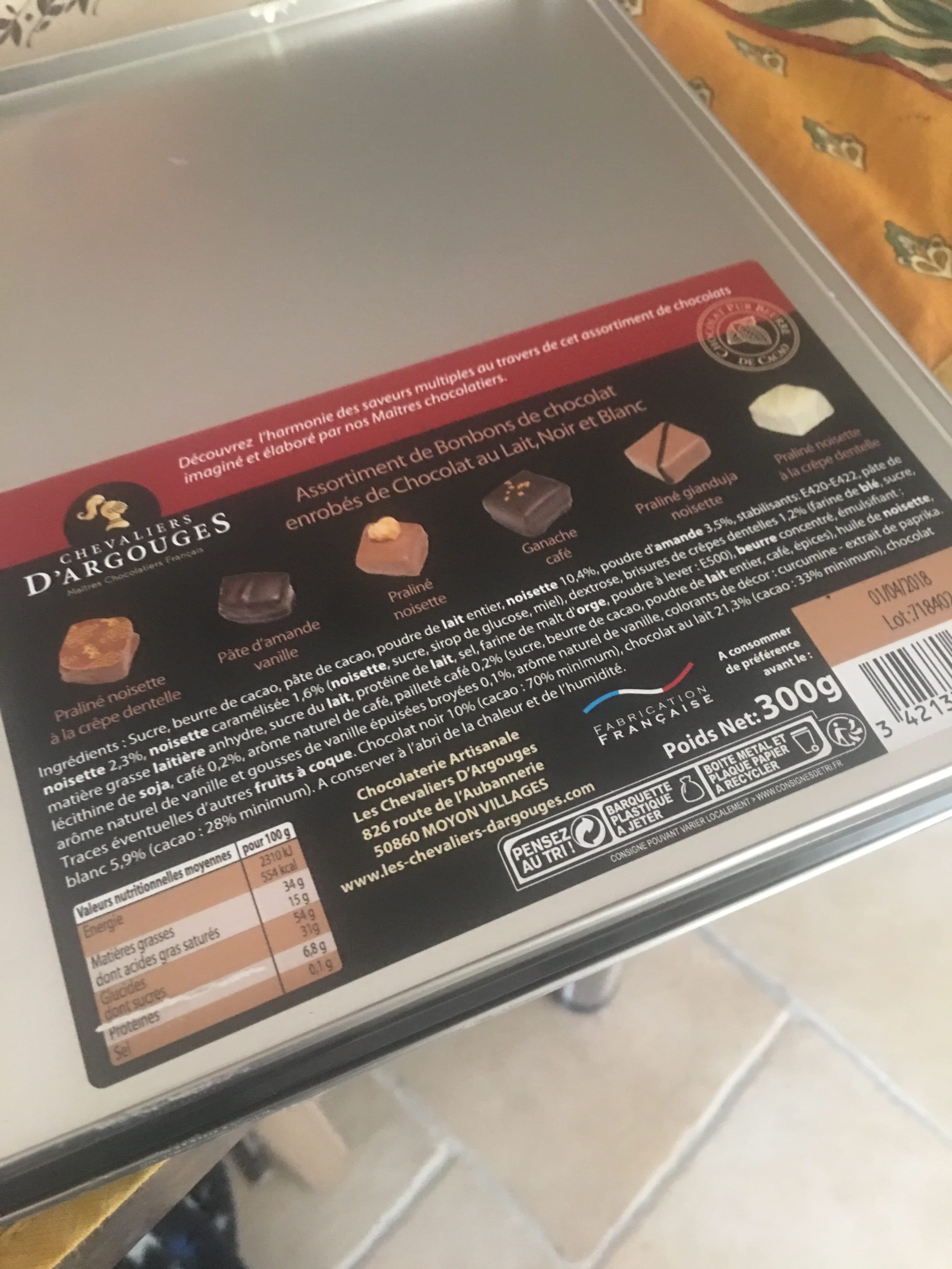 Chevaliers d'Argouges Assortiment de chocolats Chevaliers D'Argouges packshot