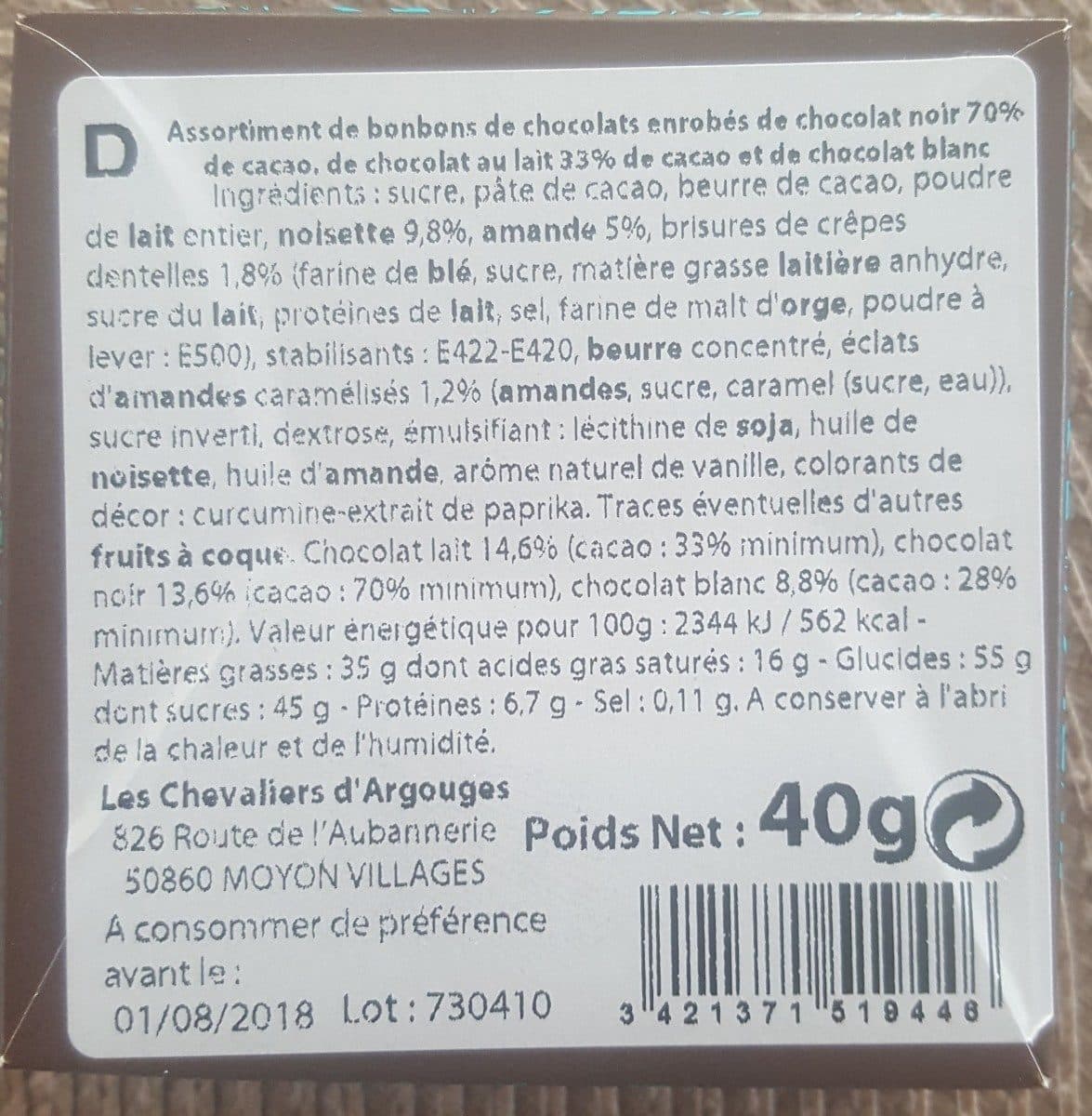 Chevaliers d'Argouges Ballotin assortiment packshot