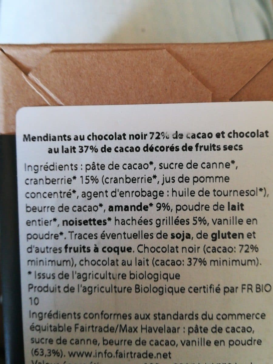 Open Food Facts Ballotin De Mendiants Bio & équitable packshot